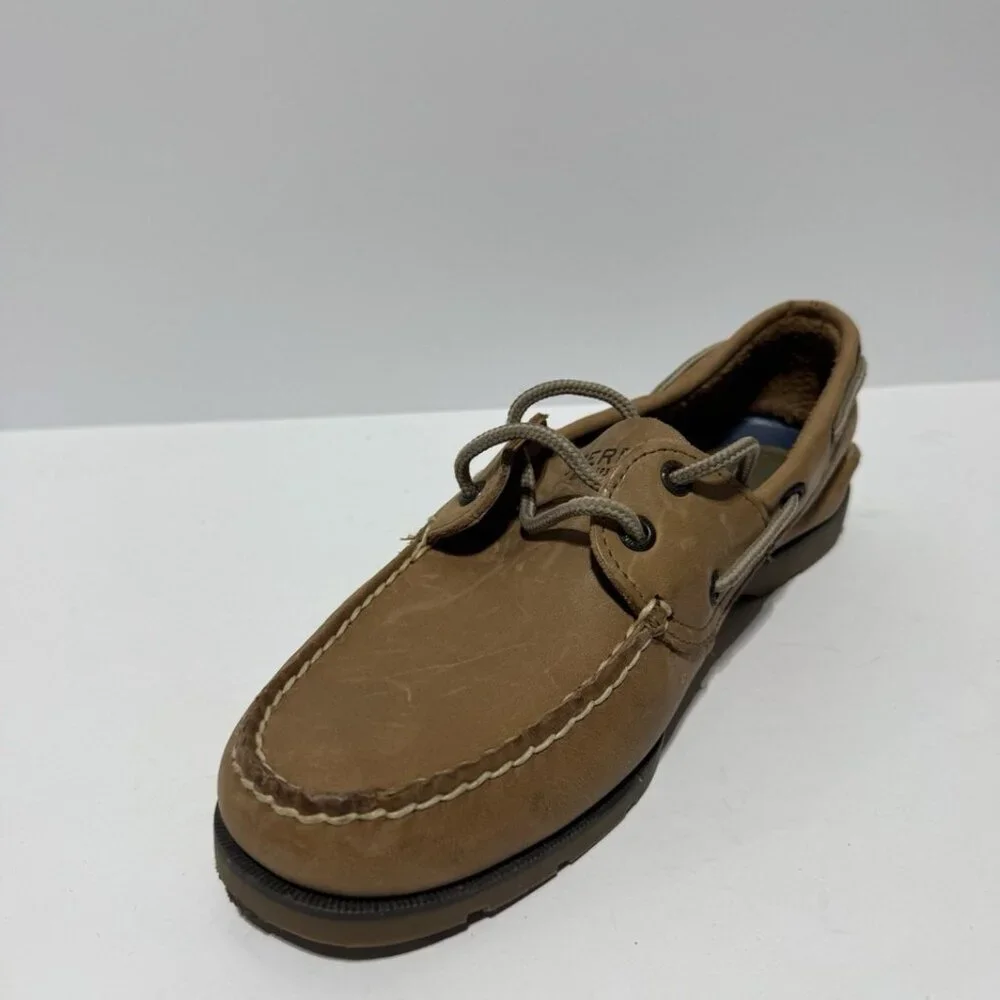 Sperry Mens Leeward 2 Eye Boat Shoes Tan Size 8.5 M